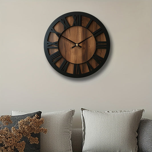 Wooden Roman Numeral Wall Clock
