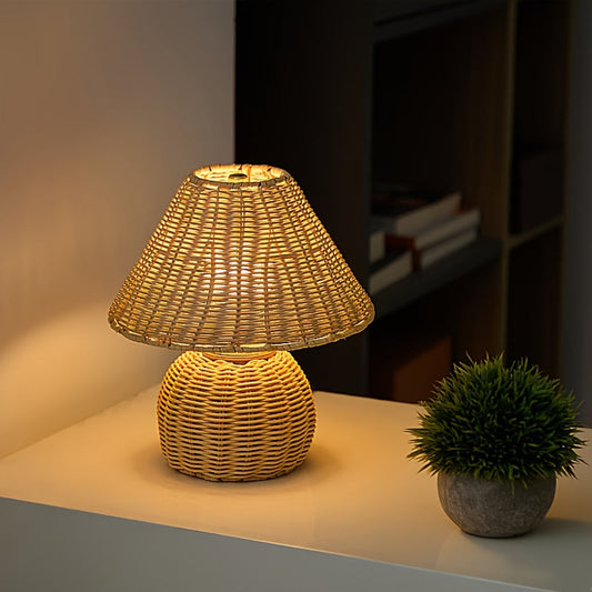 Woven Bamboo USB Desk Lamp with Ambient Light