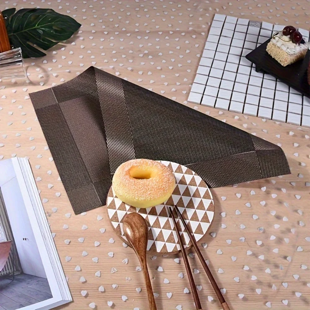 Woven PVC Table Placemats with Heat Resistant Non Slip Design