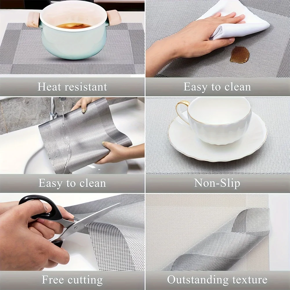Woven PVC Table Placemats with Heat Resistant Non Slip Design