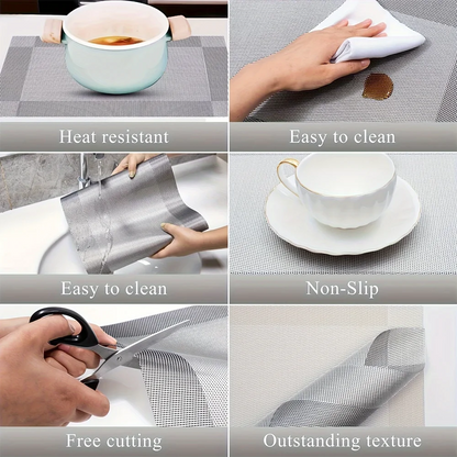 Woven PVC Table Placemats with Heat Resistant Non Slip Design