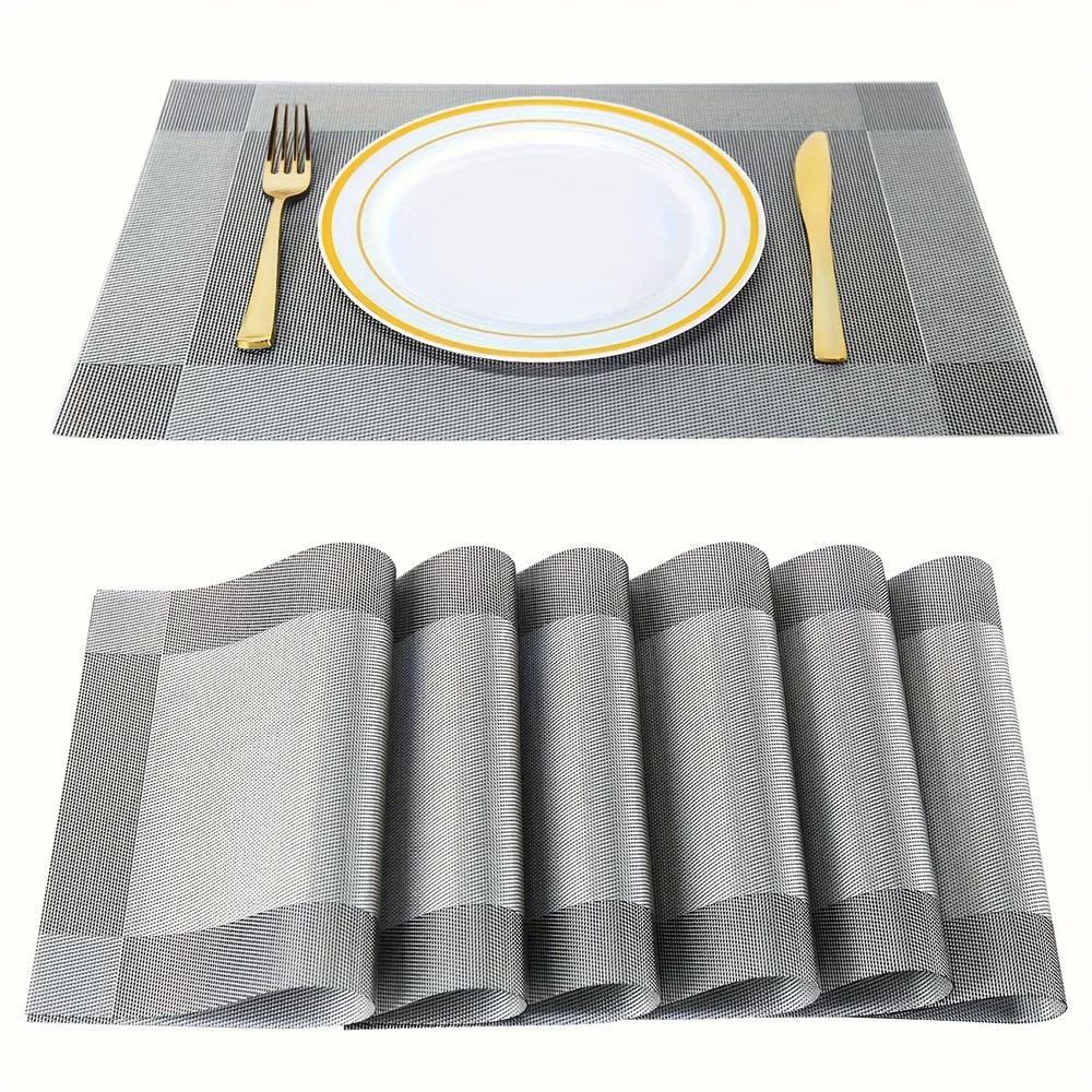 Woven PVC Table Placemats with Heat Resistant Non Slip Design