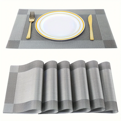 Woven PVC Table Placemats with Heat Resistant Non Slip Design