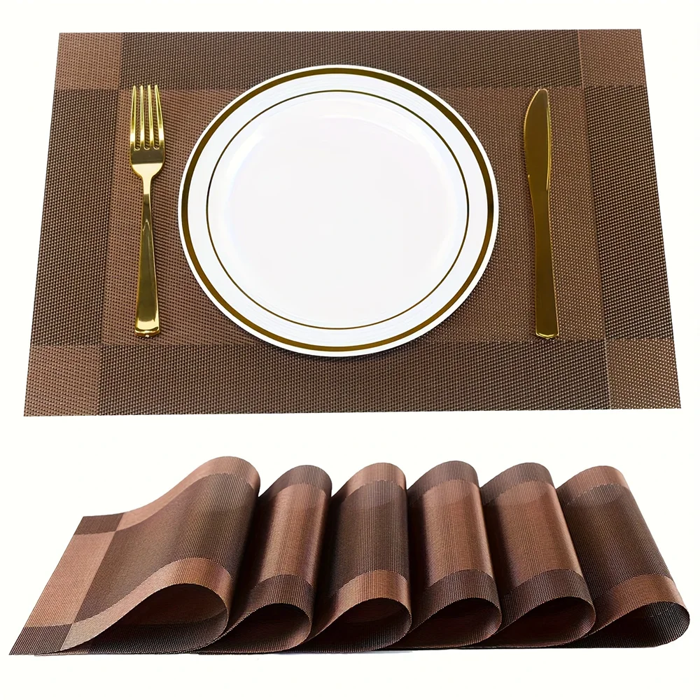 Woven PVC Table Placemats with Heat Resistant Non Slip Design