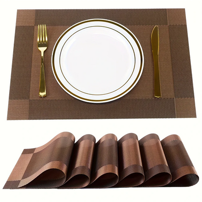 Woven PVC Table Placemats with Heat Resistant Non Slip Design