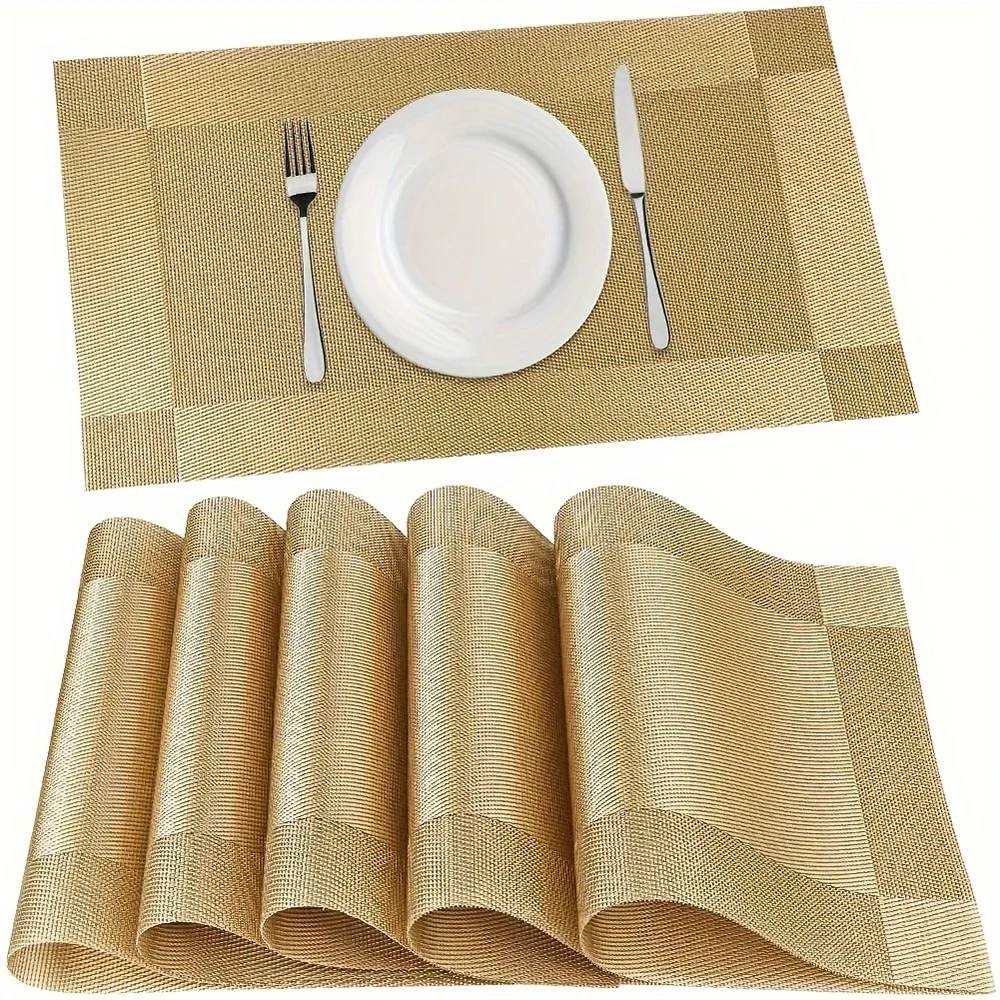 Woven PVC Table Placemats with Heat Resistant Non Slip Design