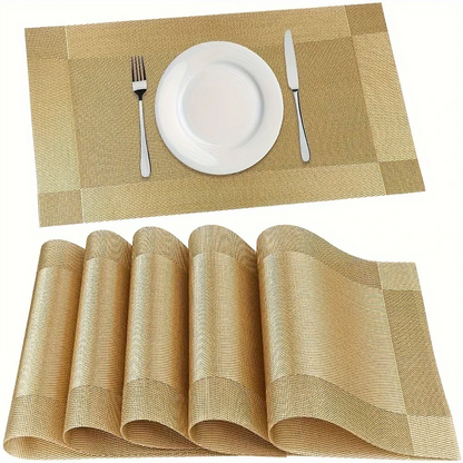 Woven PVC Table Placemats with Heat Resistant Non Slip Design