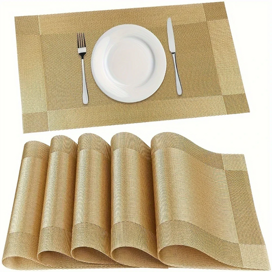 Woven PVC Table Placemats with Heat Resistant Non Slip Design