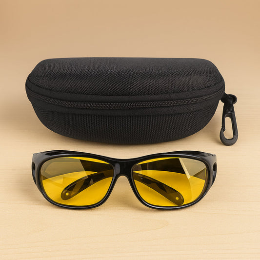 Yellow Lens Night Driving Glasses with Wraparound FrameYellow Lens Night Driving Glasses with Wraparound Frame